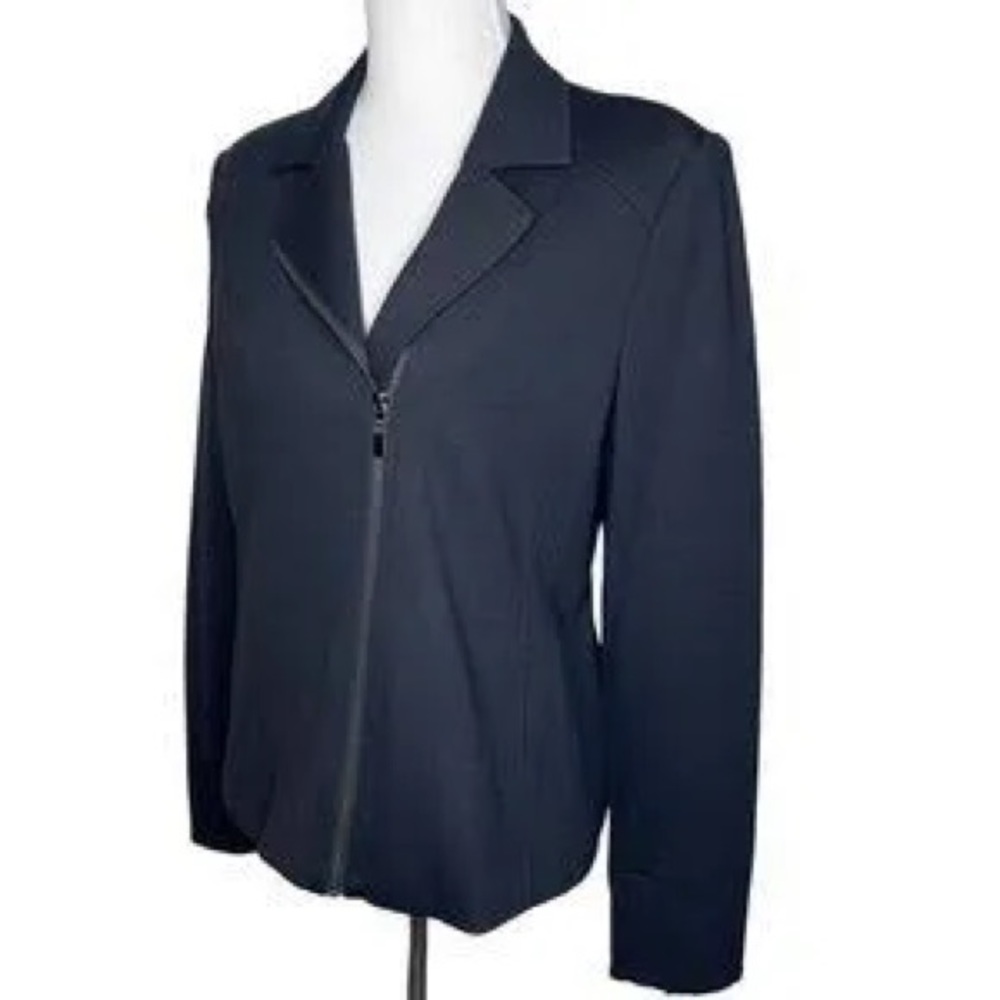 Grace Elements Black Long Sleeve Jacket Blazer Zip Up Zip Cuffs 14